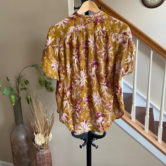 Pilcro by Anthropologie Floral Button Up Top Blouse Size Small Medium (S/M) - Picture 6 of 14